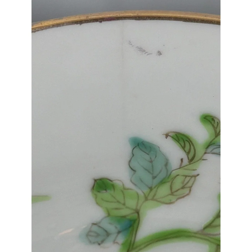 Japanese Porcelain Ware Bowl Decorated Hong Kong Floral‎ Butterfly Gold Rim 7